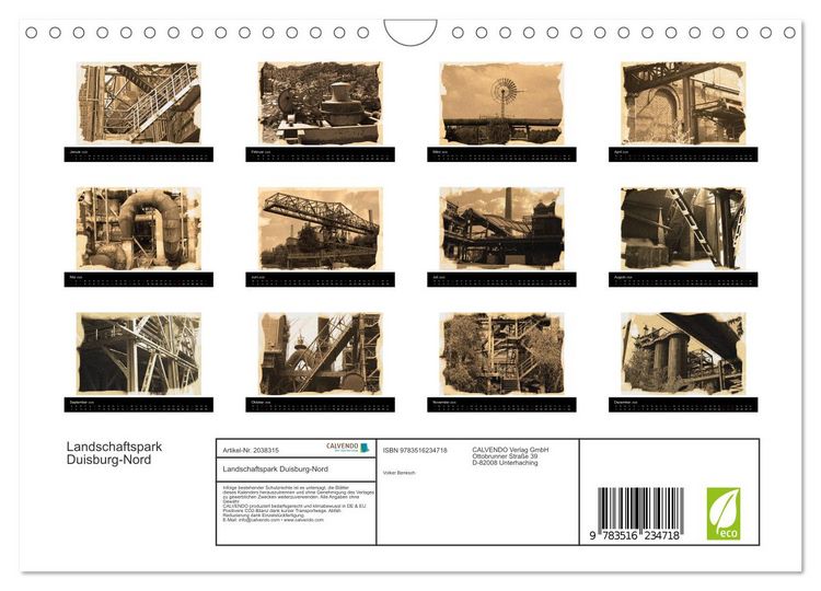 Produktbild: Landschaftspark Duisburg-Nord (Wandkalender 2026 DIN A4 quer), CALVENDO Monatskalender
