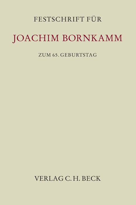 Produktbild: Festschrift f&uuml;r Joachim Bornkamm zum 65. Geburtstag