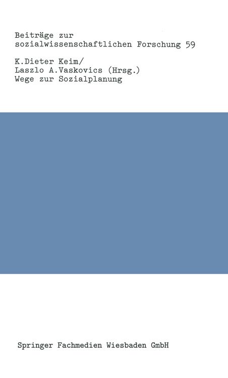 Produktbild: Wege zur Sozialplanung