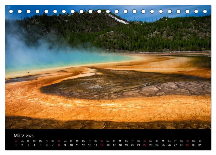 Produktbild: Traumziele in den USA. Der Yellowstone National Park (Tischkalender 2026 DIN A5 quer), CALVENDO Monatskalender