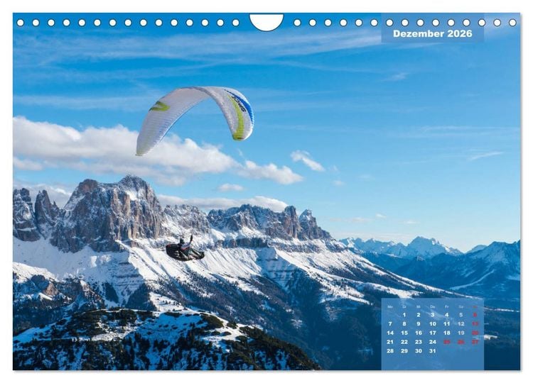 Produktbild: Paragliding - Aufbruch zu neuen H&ouml;henfl&uuml;gen (Wandkalender 2026 DIN A4 quer), CALVENDO Monatskalender