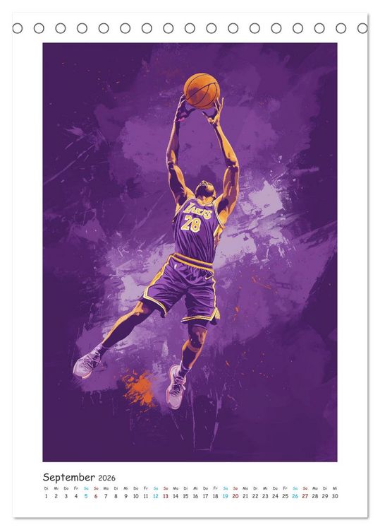 Produktbild: Basketball im Blut (Tischkalender 2026 DIN A5 hoch), CALVENDO Monatskalender