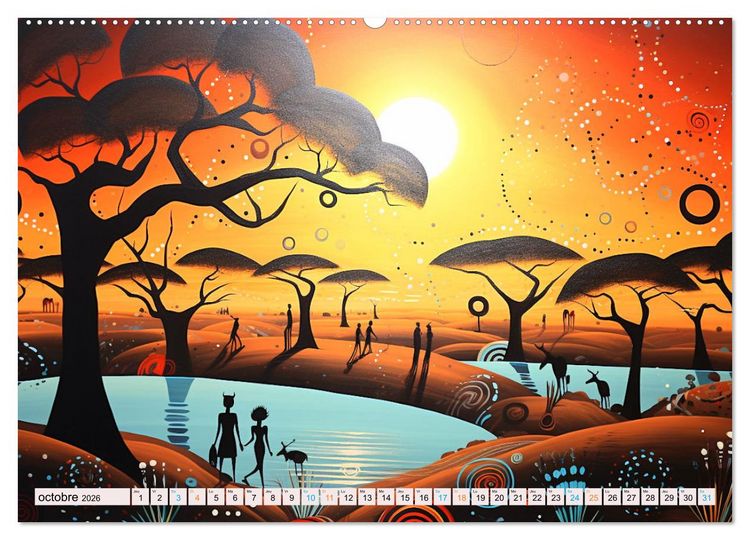 Produktbild: Sc&egrave;nes de vie africaine (Calendrier mural 2026 DIN A2 vertical) calendrier de bureau