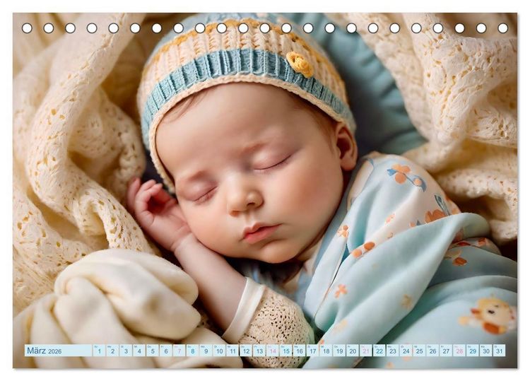Produktbild: Schlummernde Babys (Tischkalender 2026 DIN A5 quer), CALVENDO Monatskalender