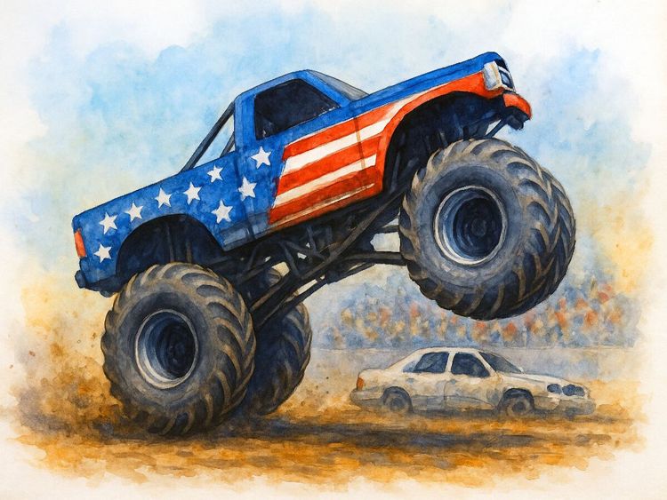 Produktbild: CALVENDO Puzzle Zwei R&auml;der, ein Herzschlag - Monstertruck | 1000 Teile Lege-Gr&ouml;&szlig;e 64x48cm Foto-Puzzle f&uuml;r gl&uuml;ckliche Stunden