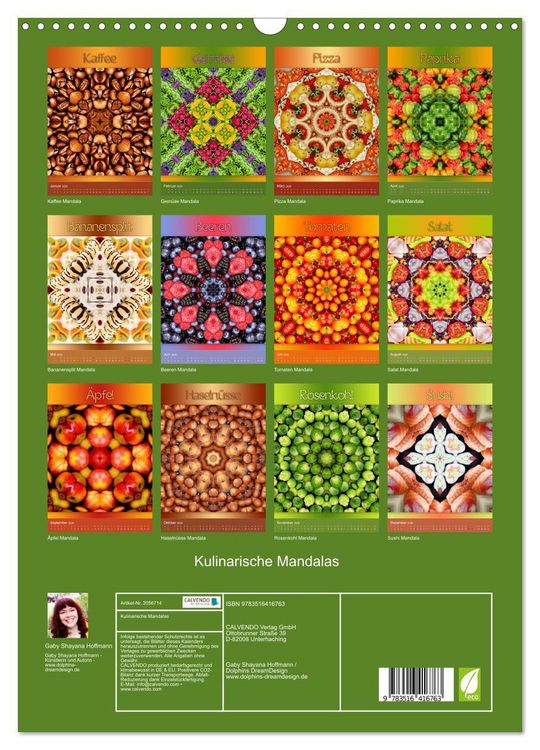 Produktbild: Kulinarische Mandalas (Wandkalender 2026 DIN A3 hoch), CALVENDO Monatskalender