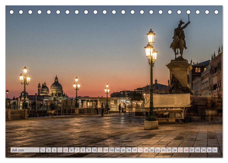 Produktbild: Stilles Venedig wenn es Nacht wird (Tischkalender 2026 DIN A5 quer), CALVENDO Monatskalender