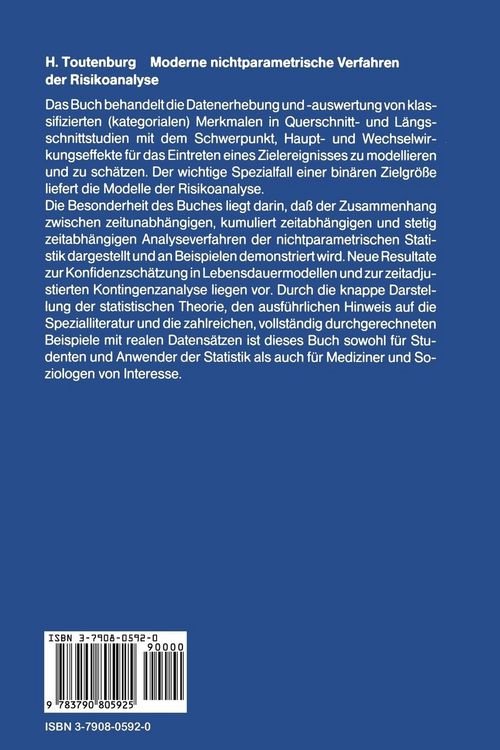 Produktbild: Moderne Nichtparametrische Verfahren der Risikoanalyse