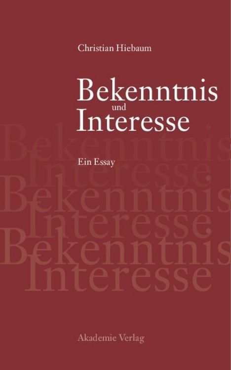 Produktbild: Bekenntnis und Interesse