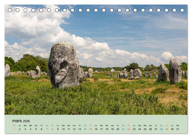 Produktbild: M&eacute;galithes myst&eacute;rieux (Calendrier de bureau 2026 DIN A5 vertical), CALVENDO calendrier mensuel
