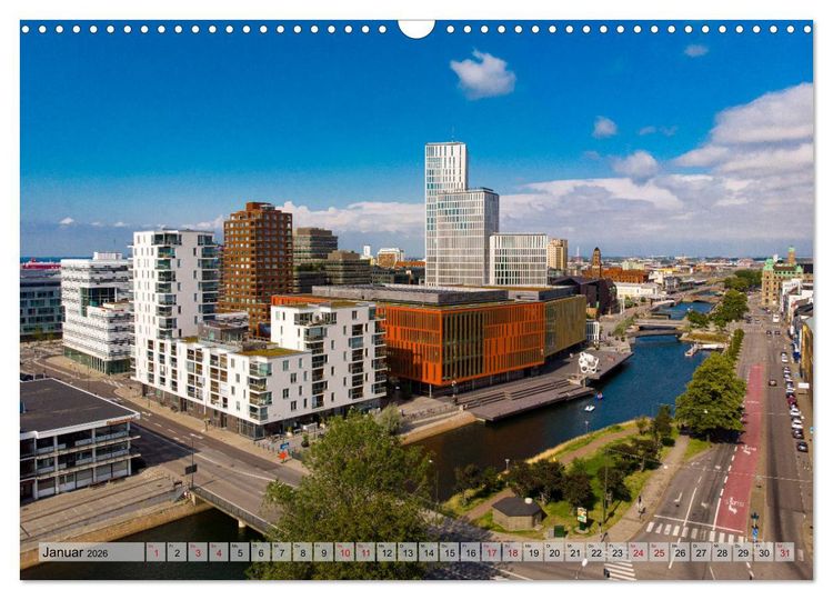 Produktbild: Malm&ouml; von oben (Wandkalender 2026 DIN A3 quer), CALVENDO Monatskalender