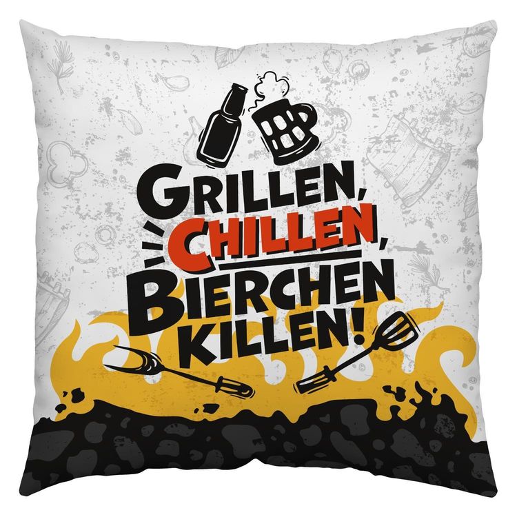 Produktbild: GRUSS & CO Baumwoll-Kissen Motiv Grillen