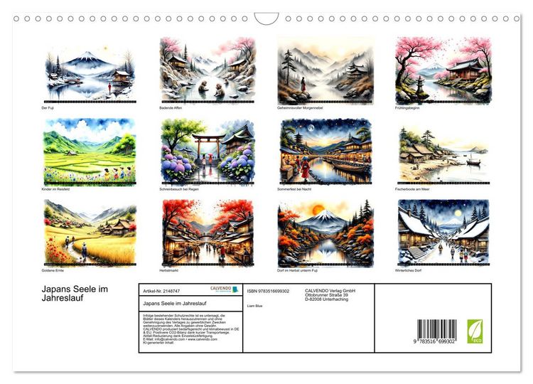 Produktbild: Japans Seele im Jahreslauf (Wandkalender 2026 DIN A3 quer), CALVENDO Monatskalender
