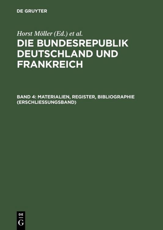 Produktbild: Materialien, Register, Bibliographie (Erschlie&szlig;ungsband)