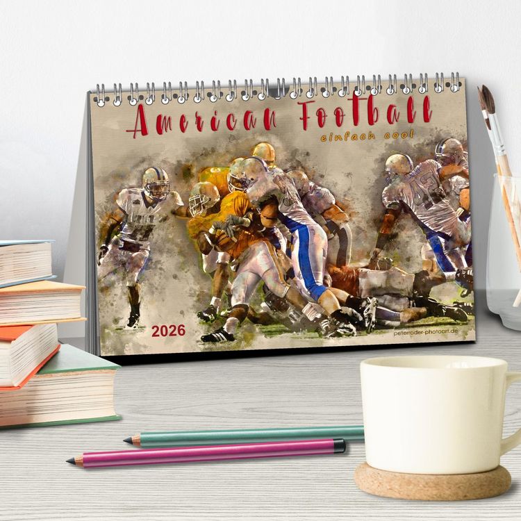 Produktbild: American Football - einfach cool (Tischkalender 2026 DIN A5 quer), CALVENDO Monatskalender