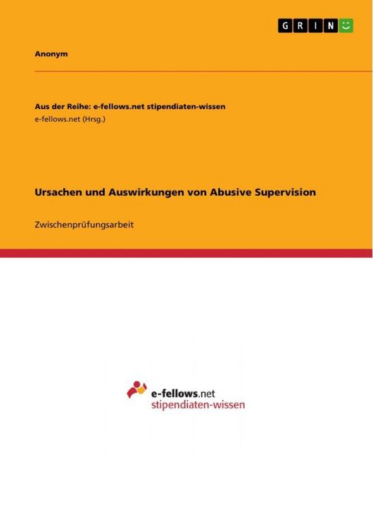Produktbild: Ursachen und Auswirkungen von Abusive Supervision