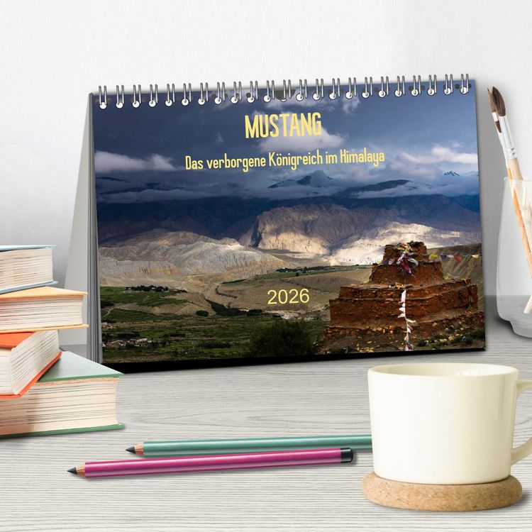 Produktbild: MUSTANG - das verborgene K&ouml;nigreich im Himalaya (Tischkalender 2026 DIN A5 quer), CALVENDO Monatskalender