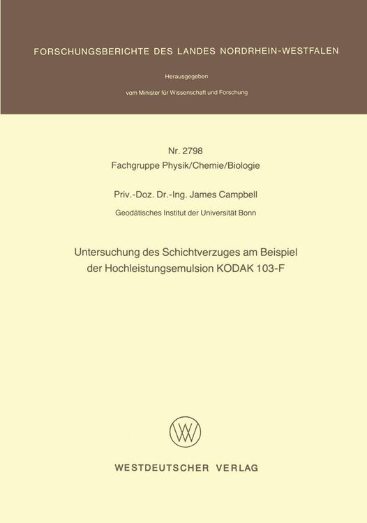 Produktbild: Untersuchung des Schichtverzuges am Beispiel der Hochleistungsemulsion KODAK 103-F