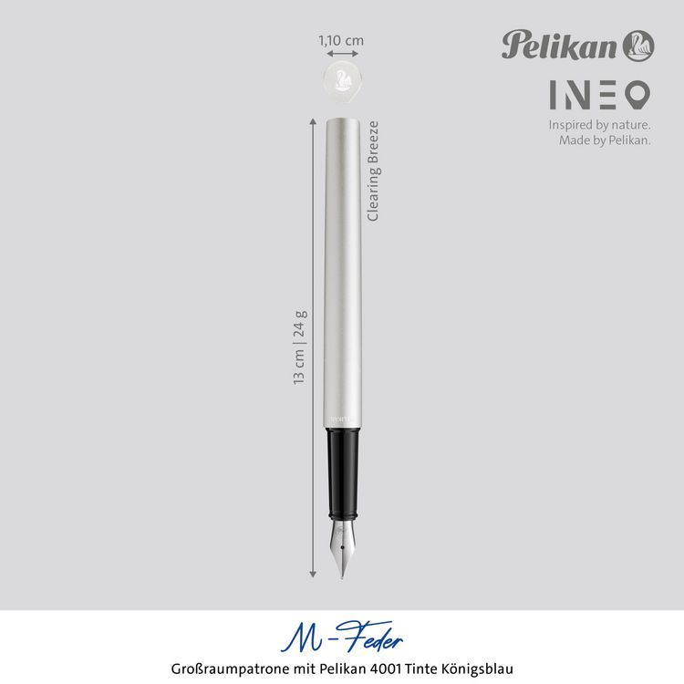 Produktbild: Pelikan F&uuml;ller Ineo&reg; Elements P6, Metall-Etui, Silber