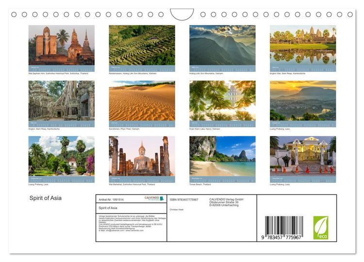 Produktbild: Spirit of Asia (Wandkalender 2026 DIN A4 quer), CALVENDO Monatskalender