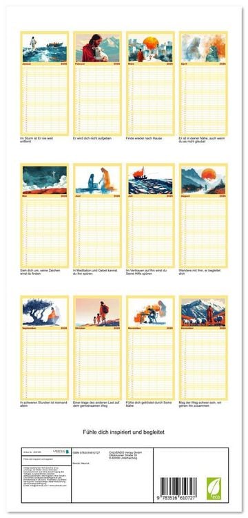 Produktbild: Familienplaner 2026 - F&uuml;hle dich inspiriert und begleitet mit 5 Spalten (Wandkalender, 21 x 45 cm) CALVENDO
