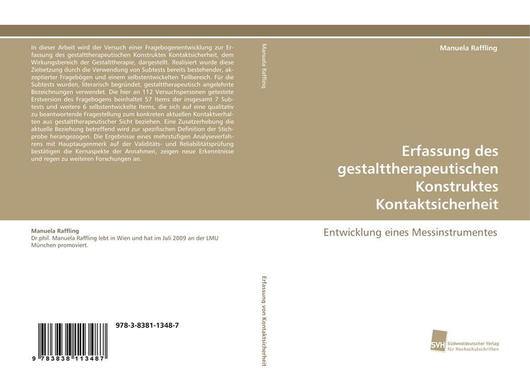 Produktbild: Erfassung des gestalttherapeutischen Konstruktes Kontaktsicherheit