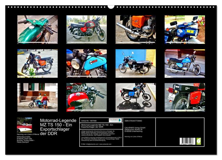 Produktbild: Motorrad-Legende MZ TS 150 - Ein Exportschlager der DDR (Wandkalender 2026 DIN A2 quer), CALVENDO Monatskalender