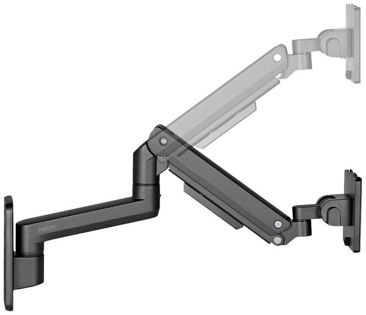 Produktbild: LogiLink BP0169 Monitor-Wandhalterung 1 Display(s) Schwarz Drehbar, H&ouml;henverstellbar, Neigbar, Rotierbar, Schwenkbar