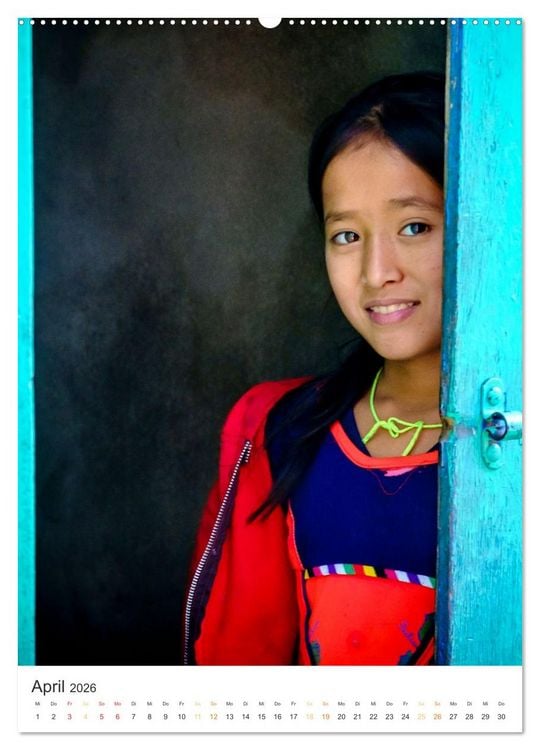Produktbild: Menschen in Nepal (Wandkalender 2026 DIN A2 hoch), CALVENDO Monatskalender