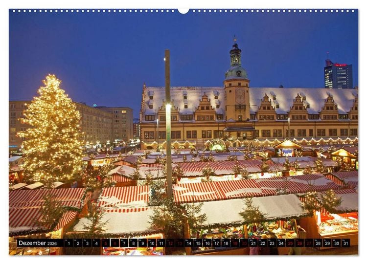 Produktbild: Leipzig Die Sachsenmetropole mit gro&szlig;er Vergangenheit (hochwertiger Premium Wandkalender 2026 DIN A2 quer), Kunstdruck in Hochglanz