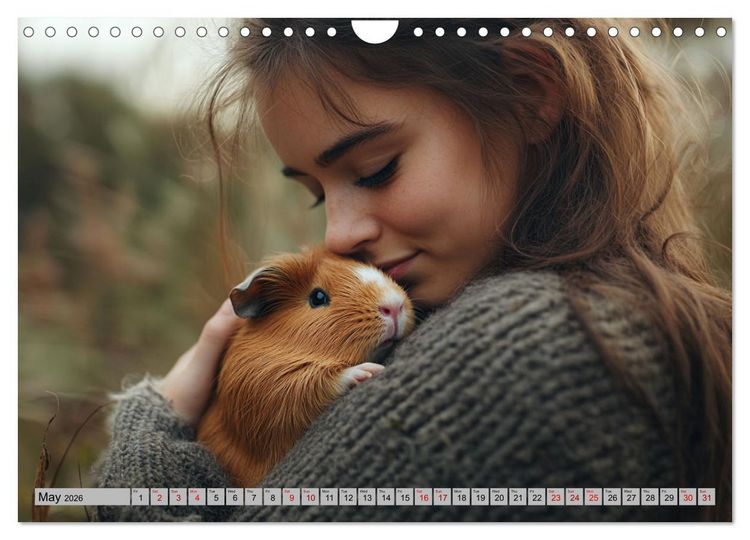 Produktbild: Guinea Pigs with Happy Squeal (Wall Calendar 2026 DIN A4 landscape), CALVENDO 12 Month Wall Calendar