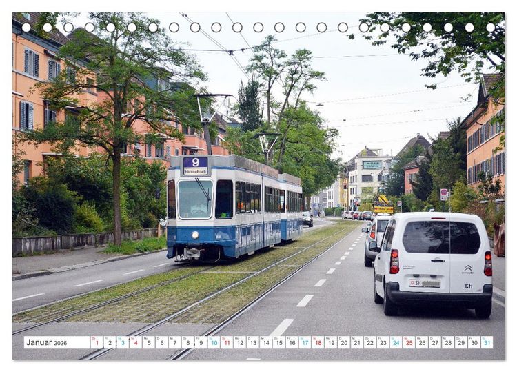 Produktbild: Die Z&uuml;rcher Tram (Tischkalender 2026 DIN A5 quer), CALVENDO Monatskalender