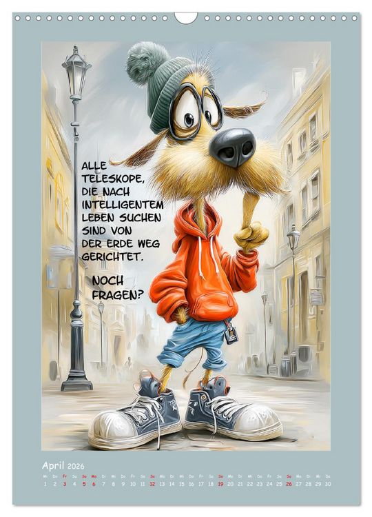Produktbild: Hundstage. Bissiger Humor vom Feinsten (Wandkalender 2026 DIN A3 hoch), CALVENDO Monatskalender