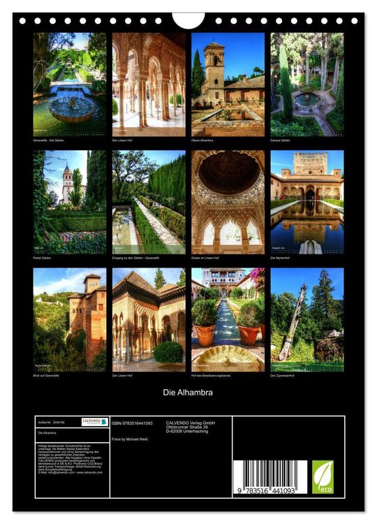 Produktbild: Die Alhambra (Wandkalender 2026 DIN A4 hoch), CALVENDO Monatskalender