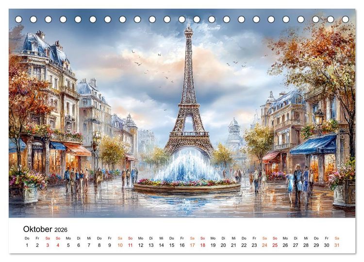 Produktbild: Stadtpoesie in sanften Farben (Tischkalender 2026 DIN A5 quer), CALVENDO Monatskalender