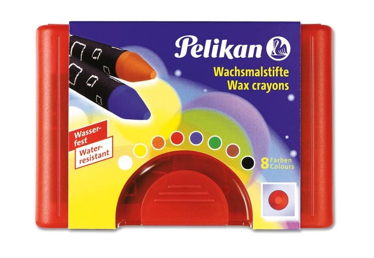 Produktbild: Pelikan Wachsmalstifte 665/8 wasserfest, 8er Set + Schaber
