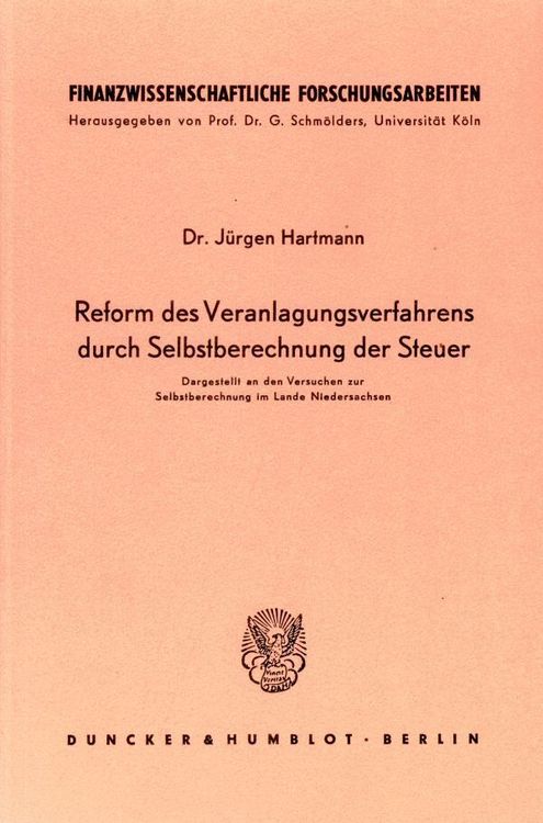 Produktbild: Reform des Veranlagungsverfahrens durch Selbstberechnung der Steuer.