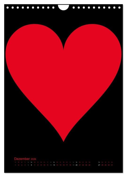 Produktbild: Foto- und Bastelkalender &bdquo;LIEBE&ldquo; in der Farbe Schwarz (Wandkalender 2026 DIN A4 hoch), CALVENDO Monatskalender