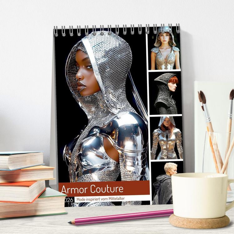 Produktbild: Armor Couture. Mode inspiriert vom Mittelalter (Tischkalender 2026 DIN A5 hoch), CALVENDO Monatskalender