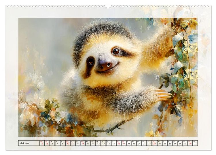 Produktbild: Faultiere. Das L&auml;cheln des Regenwaldes (Wandkalender 2027 DIN A2 quer), CALVENDO Monatskalender