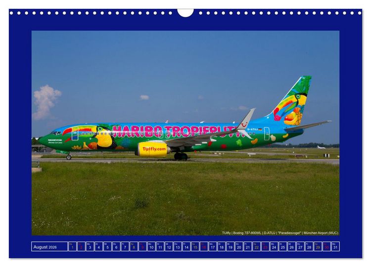 Produktbild: Bunte Airliner (Wandkalender 2026 DIN A3 quer), CALVENDO Monatskalender