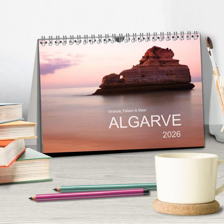 Produktbild: Str&auml;nde, Felsen und Meer - ALGARVE 2026 (Tischkalender 2026 DIN A5 quer), CALVENDO Monatskalender