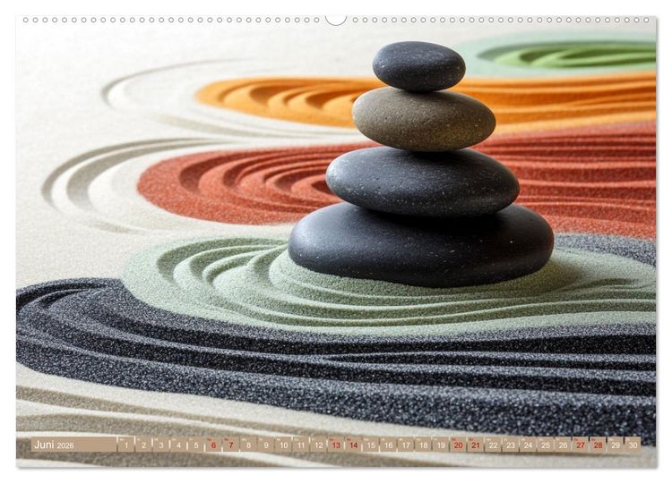 Produktbild: Farbenfrohe Wege zur Stille des Zen (Wandkalender 2026 DIN A2 quer), CALVENDO Monatskalender