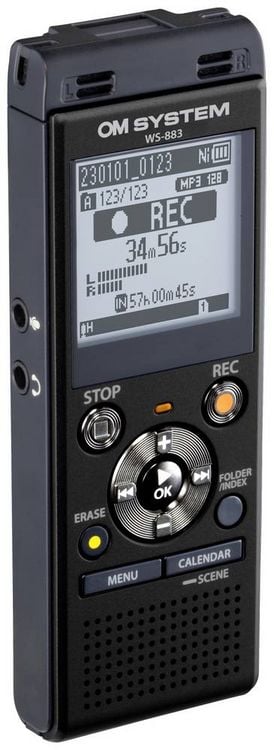 Produktbild: OM System WS-883 Digitales Diktierger&auml;t Aufzeichnungsdauer (max.) 2080 h Schwarz