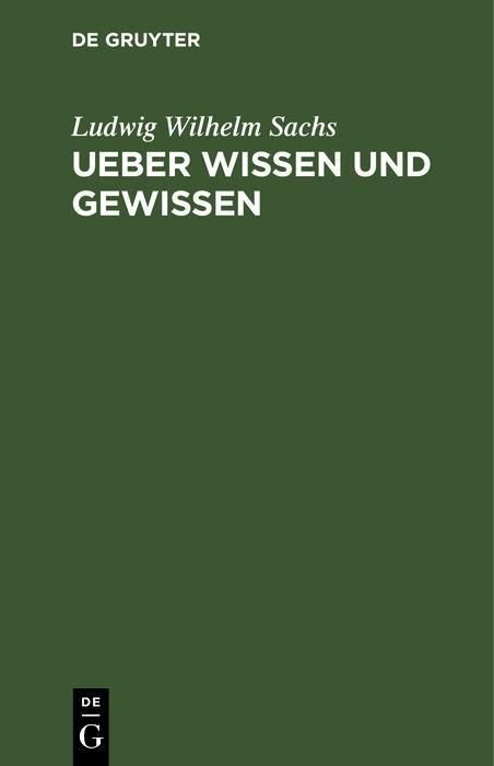 Produktbild: Ueber Wissen und Gewissen