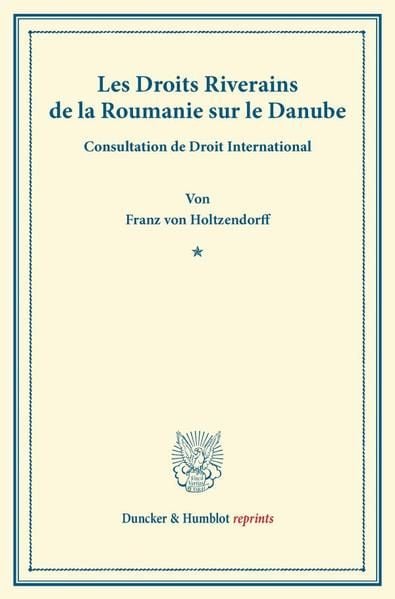 Produktbild: Les Droits Riverains de la Roumanie sur le Danube.