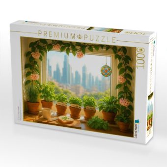 Produktbild: CALVENDO Puzzle Fenster von Hoya umrankt | 1000 Teile Lege-Gr&ouml;&szlig;e 64x48cm Foto-Puzzle f&uuml;r gl&uuml;ckliche Stunden