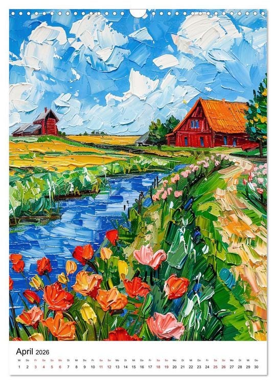 Produktbild: Niederl&auml;ndische Impressionen - Lebensgef&uuml;hl zwischen Tulpen, Windm&uuml;hlen und Grachten (Wandkalender 2026 DIN A3 hoch), CALVENDO Monatskalender