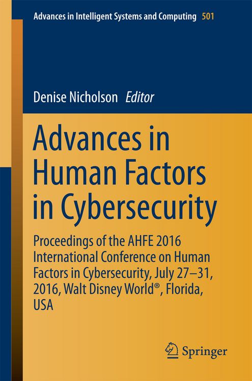Produktbild: Advances in Human Factors in Cybersecurity