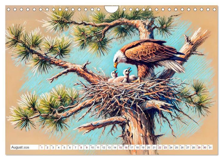 Produktbild: Der Ruf des Adlers - Majest&auml;tischer K&ouml;nig der L&uuml;fte in Aktion (Wandkalender 2026 DIN A4 quer), CALVENDO Monatskalender